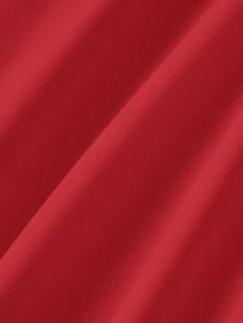 SHEIN MOD Đầm nữ thanh lịch màu trơn trễ vai dài ngang gối, thích hợp cho mùa hè. - Đỏ - Xem 6