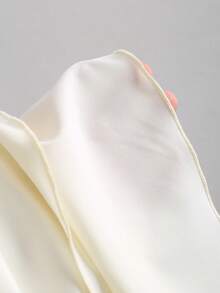 Sweetra Spring & Summer Sweet Girl Textured Camisole Tie-Up Jacquard Fabric Pleated Bustier Patchwork Double-Layer Ruffle Hem Women White Dress - Yellow - View 7