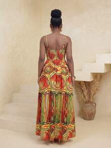 BamGlimmer Đầm hai dây dáng rộng in họa tiết nhiều màu sắc, thiết kế mới, phù hợp cho du lịch, mặc hàng ngày, đi học, dự tiệc và nghỉ lễ, thích hợp cho dịp Lễ Tình nhân mùa xuân, Tết Dương lịch, năm mới. - Nhiều màu - Xem 2