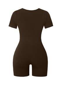 SHEIN Velisys 2pcs Seamless Ribbed High Elasticity Yoga Sports Jumpsuit - Multicolor - View 2