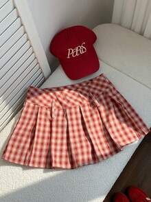 Comfortcana 这款2026年春夏新款红色格子百褶裙适合各种场合，包括假日、复活节、圣帕特里克节、派对、婚礼、毕业典礼、优雅场合、度假、外出、休闲、奢华、正式场合、情人节、狂欢节、海滩、假日、居家休闲、街头、学院风、辣妹风、美式风、Y2K风等。 - 紅色 - 查看 5