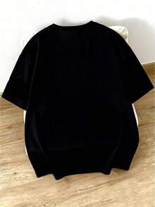 Manfinity Homme Duck Pattern Print Design On Abdominal Muscles, Men's Fashionable Summer Casual Sportswear, Men's Top - Black - View 2