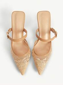 CUCCOO CHICEST 女士优雅花卉时尚尖头细高跟鞋 - 黃色 - 查看 2