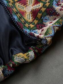 PAVTROS Men's Woven Geometric Jacquard Drawstring Hem Jacket - Multicolor - View 7