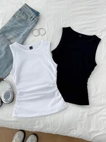 Tseoso Bộ 2 áo tank top nữ 95% cotton kiểu dáng racerback, hoàn hảo để mặc nhiều lớp vào mùa xuân và mùa hè. Món đồ thiết yếu đa năng cho mùa tựu trường, giáo viên, trang phục mùa thu, đi học, phong cách sân bay, công sở, đi chơi tối, dự tiệc và là món quà ý nghĩa dành cho mẹ. - Nhiều màu - Xem 8