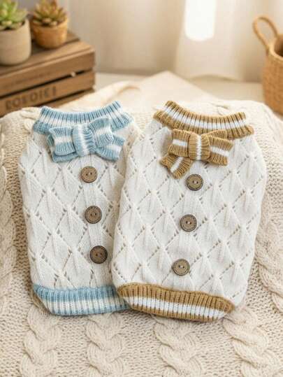 PETSIN 1 Stück Haustier Pullover, Frühling und Herbst Hohlstrick Pullover, universelle Freizeitkleidung für Katzen und Hunde