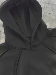 EASEVO Áo hoodie nam cỡ lớn kiểu dáng thường ngày phối màu tương phản. - Màu xám đen - Xem 4