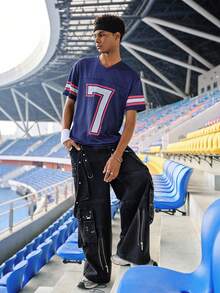 EVRINFINITE Camiseta deportiva casual de manga corta para hombre de verano, camiseta de fútbol de verano Copa del Mundo de Fútbol 2026, conjunto a juego para parejas en vacaciones. - Azul Marino - Ver 6
