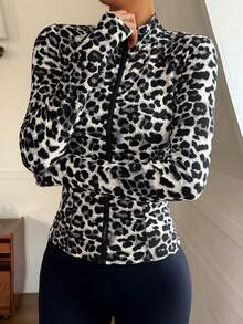 DAZY Sports Running Yoga Fitted Long Sleeve Jacket - Grey - View 7