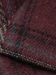 DAZY Kleine Mädchen Karomuster Knopfleiste Kurzarm Top und Hose Pyjama Set - Bordeaux - Übersicht 6