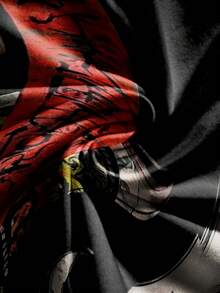 ROMWE Anime 暗黑动漫美学复古恐怖神秘吊带背心（女款） - 黑色 - 查看 3