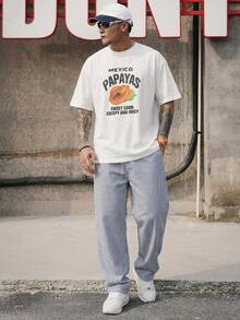DAZY 男士字母印花短袖T恤和长裤套装，夏季 - 彩色 - 查看 4