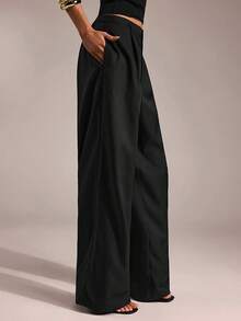 SHEIN Tall CURVE CURVE 新款加大码女式高个女孩黑色休闲直筒裤，带拉链和口袋，高腰设计让您看起来更苗条，腿部更修长，适合高个女性。高腰设计让您看起来更苗条，腿部更修长，适合高个女性。复古风格，适合所有季节和场合，适合高个女孩和女性，夏季阔腿裤，夏季阔腿裤，夏季休闲装，夏季度假装，女士长裤，春季装，阔腿裤，办公裤，优雅裤，休闲裤，夏季高腰显瘦阔腿裤，优雅女士礼服裤，优雅派对裤，女士优雅裤，优雅长裤，女士度假装，假日装女士服装、夏季度假服装、夏季休闲装、女士休闲裤、女士性感裤、狂欢节服装、2026年狂欢节女士造型、2026年狂欢节女士服装、狂欢节女士服装 - 黑色 - 查看 8