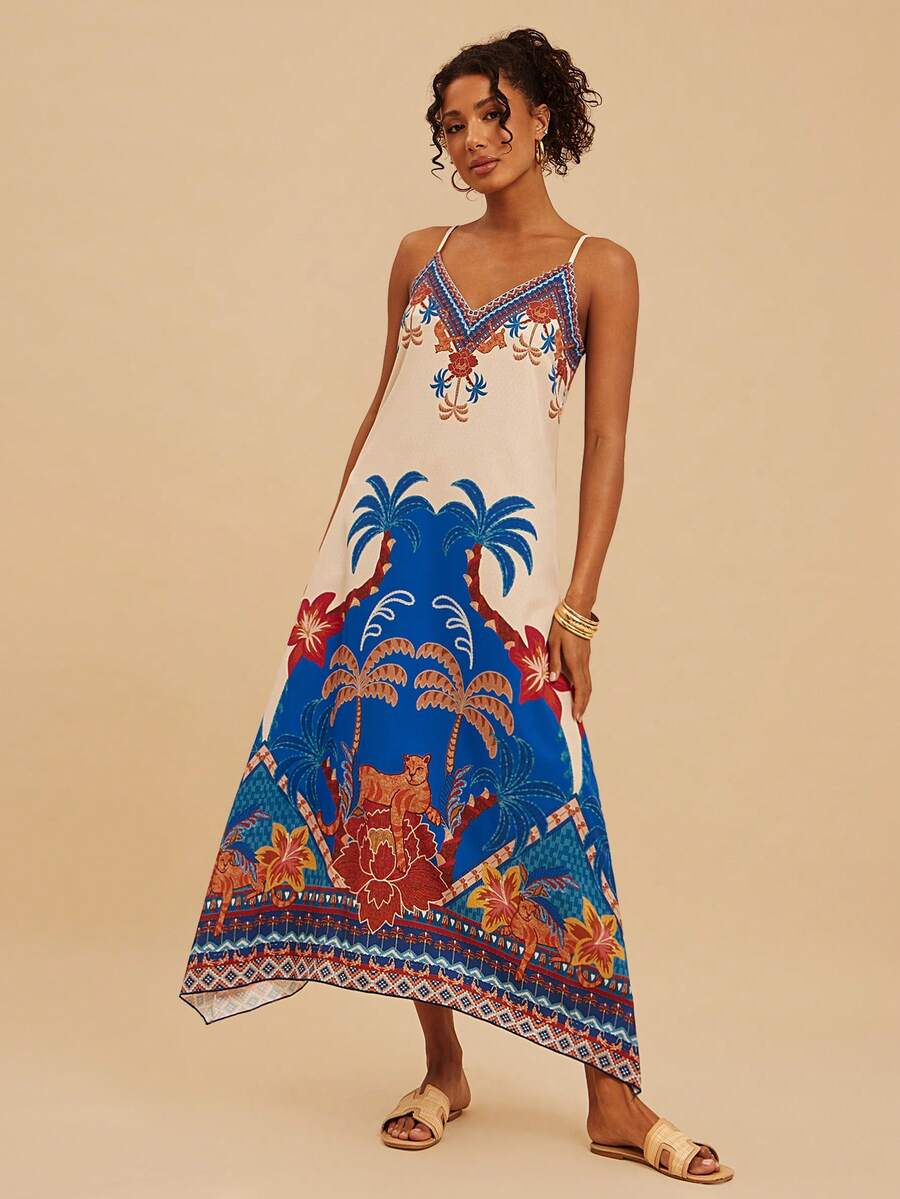 Travachic 女士度假印花无袖连衣裙 - 彩色 - 查看 1