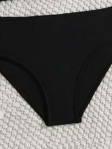 SHEIN Áo bikini hai dây hở lưng họa tiết hoa khoét lỗ cho bé gái tuổi teen, bộ bikini màu đen phối hoa hồng, bikini đen hồng phối nơ, bikini đen hồng phối nơ cho thiếu nữ, bikini cạp cao màu đen phối hoa hồng cho bé gái, bộ đồ bơi đen hồng phối hoa cho tuổi teen, bộ đồ bơi đen hồng phối nơ cho bé gái tuổi teen. - Nhiều màu - Xem 5