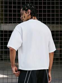 PAVTROS 男士休闲简约字母印花圆领短袖T恤 - 白色 - 查看 2