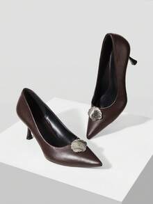 Mnmlis Tacones para mujer - Café integral - Ver 2