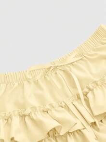 ROMWE Kawaii Women Shorts - Yellow - View 3