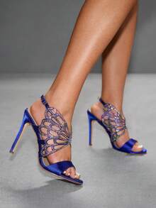 CUCCOO SZL Women Heeled Sandals Spring Shoes - Royal Blue - View 4