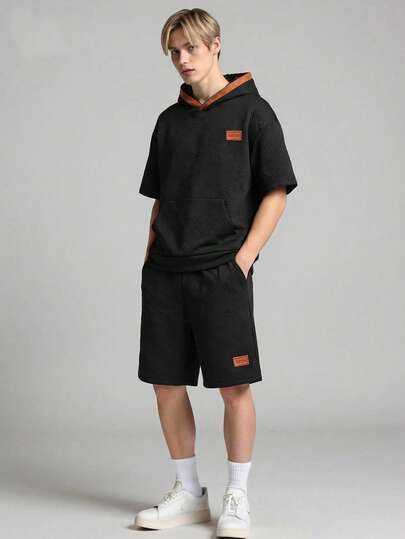 Vacaura Textured Fabric Hoodie & Pants Set For Teenage Boys, Casual Yet Design, Suitable For Daily Wear And Sports