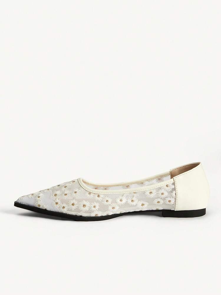 CUCCOO CHICEST Women's Summer Versatile Breathable Mesh Pointed Toe Flat Sandals Elegant Shoes Wedding Shoes