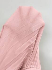 SHEIN Set Gaun Tanpa Lengan Berlipit dan Selendang Pesta Elegan untuk Remaja Perempuan - Berwarna merah muda - View 10