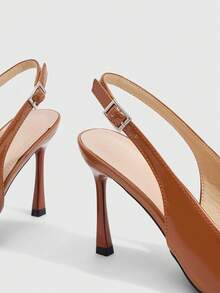 CUCCOO SZL Women's High-Heeled Single Shoe Water Table - Brown - View 5