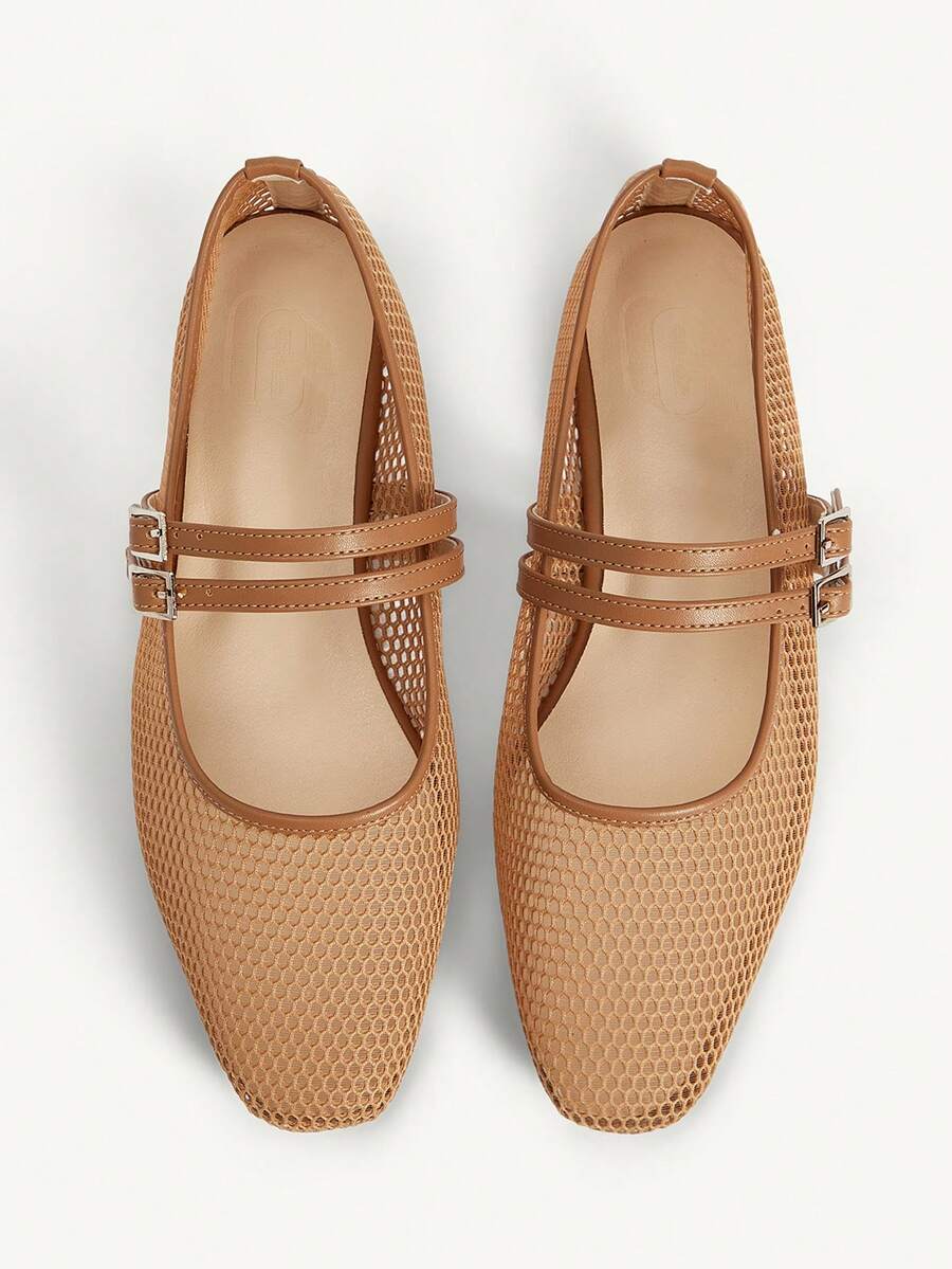 CUCCOO CHICEST 女士夏季百搭网面平底凉鞋 - 摩卡棕 - 查看 1