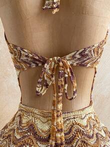 Soleia Áo ngực quây dệt kim có họa tiết dành cho nữ, gợi cảm cho các bữa tiệc, hẹn hò, đi biển, trang phục mùa hè, hẹn hò dịp lễ, tiệc trà chiều, mùa cưới, kỳ nghỉ du thuyền biển, kỳ nghỉ đường phố, kỳ nghỉ phong cách boho, lễ hội âm nhạc mùa thu/đông. - Nhiều màu - Xem 5