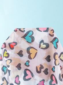 SHEIN 少女爱心印花连体泳衣，配同款迷你裙，适合海滩度假、泳池派对、沙滩派对 - 彩色 - 查看 7