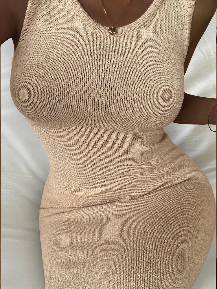 Women's Elegant Bodycon Mid-Length Sweater Dress Summer