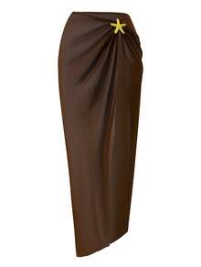 Swim Oasis 2026新款三件套泳装，包括泳衣、泳裤和泳裙，优雅休闲沙滩度假装 - 棕色 - 查看 5