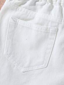 SHEIN Tween Girl Summer Beach Boho Causal 3pcs Pink, Blue,White Baggy Denim Ripped Shorts With Slant Pocket, Summer Vacation Concert Rave Festival Two Pieces,Suitable For Summer Chill, School, Campus, College, Summer Clothes,Suitable For Spring And Summer Boho,Season Vintage//Beach/Sea/Elegant Graduation,Casual's Jumpsuit,Summer Holiday,Spring Clothes,Beach,Vacation,Valentine's Day,Summer Holiday,Beach Vacation Holiday,Graduation - Multicolor - View 5