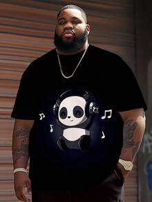 Manfinity Homme Áo thun nam thời trang mùa hè, họa tiết hình vịt in trên cơ bụng, thích hợp mặc thường ngày. - màu đen - Xem 3