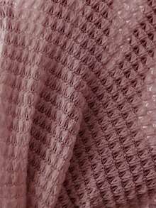 Brillora Round Neck Hollow Out Knit Crochet Patchwork Tassel T-Shirt - Dusty Pink - View 7