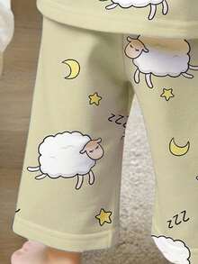 2件套男婴休闲宽松印花圆领上衣和裤子睡衣套装 - 彩色 - 查看 4