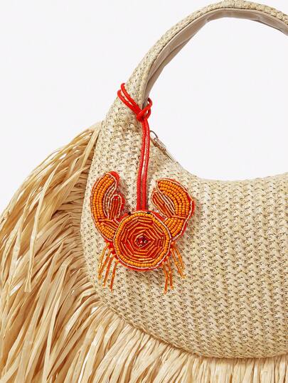 Viva Strut 1 chiếc móc treo hình cua đính cườm thủ công, phong cách đảo nhiệt đới, thích hợp trang trí bãi biển, kỳ nghỉ, lễ hội, mùa hè, ven biển, tiệc bãi biển (Màu dây treo ngẫu nhiên)