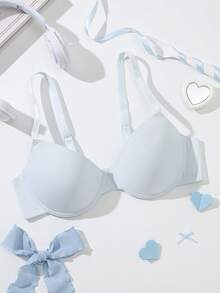 1件圣诞节女士钢圈文胸 - 水鴨藍 - 查看 1