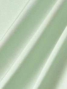 SHEIN MOD 女士纯色深V领鱼尾下摆优雅吊带中长连衣裙 - 綠色 - 查看 5