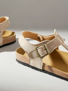 Solecia Sandalias planas de dedo casual para mujer, de unicolor, para primavera y verano, ideales para vacaciones de primavera y Pascua - Terciopelo marrón claro - Ver 5