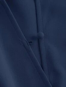 Firerie Kids NovaGlow Tween Girl Tween Girls Casual Chic Commuter Stand Collar Flared Waist Navy Blue A-Line Dress - Navy Blue - View 5