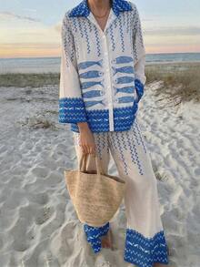 Balvessa Women's Vacation Floral Print Loose 2 Pieces Set - Multicolor - View 4