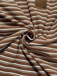 Auralis 大码休闲条纹长袖T恤，适合春秋季穿着，女士休闲外出T恤，春季休闲度假衬衫 - 彩色 - 查看 8