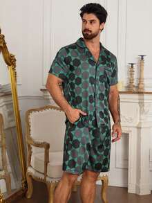 DAZY Men's Summer Short Sleeve Top And Shorts Floral Pajama Set - Multicolor - View 3