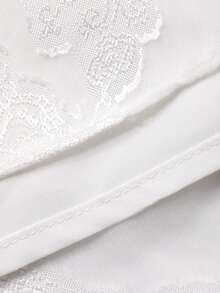 DAZY 女士优雅印花立领荷叶袖中长连衣裙，夏季 - 米色 - 查看 8