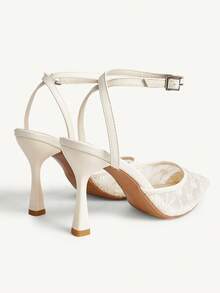 CUCCOO CHICEST Tacones altos de malla con punta puntiaguda y correa trasera, adecuados para el uso en la oficina en otoño/invierno - Beis - Ver 5