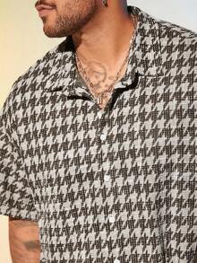 EASEVO Plus Size Men's Slim Fit Casual Short Sleeve Shirt - Multicolor - View 4