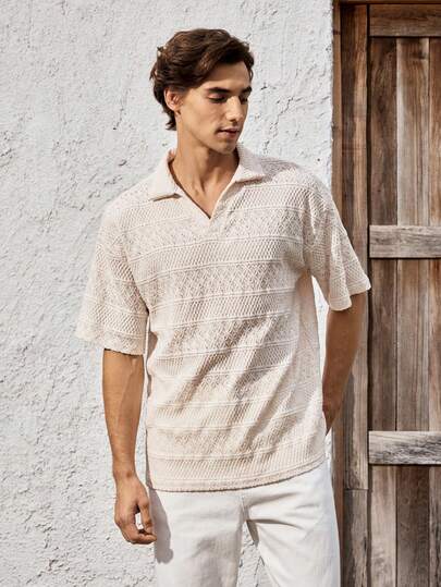 Mercer Haus 男士休闲都市复古短袖宽松 Polo 衫