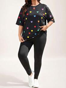 Comfylo Bộ đồ mùa xuân cỡ lớn cho nữ 2 món, quần áo mùa thu cho nữ, áo thun và quần legging sọc đen trắng dáng trễ vai mùa hè, bộ đồ thường ngày cho nữ, bộ hai mảnh cho nữ, trang phục sân bay cho nữ, bộ đồ hai mảnh màu đen, trang phục du lịch sân bay. - Nhiều màu - Xem 8