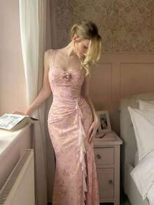 SHEIN MOD 女士碎花荷叶边连衣裙 - 彩色 - 查看 2